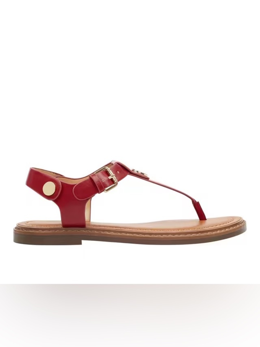 Tommy Hilfiger Thong T-Strap Open Toe Buckle Closure Red Sandal Women’s Size 7.5 - Picture 15 of 15